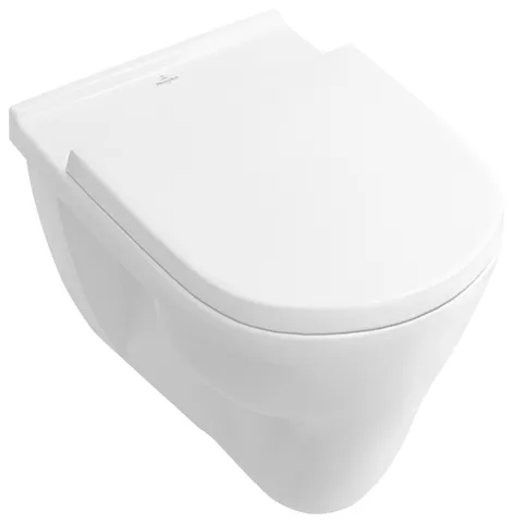 Flachspül-WC O.novo 566210, 360 x 560 x 380 mm, Oval, wandhängend, Abgang waagerecht, Weiß Alpin