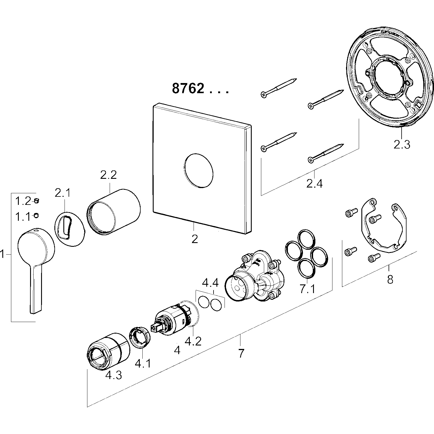 Einhebelmischer Fertigmontageset für Brausebatterie LOFT 8762 Rosette eckig Chrom Einhebelmischer Fertigmontageset für Brausebatterie LOFT 8762 Rosette eckig Chrom