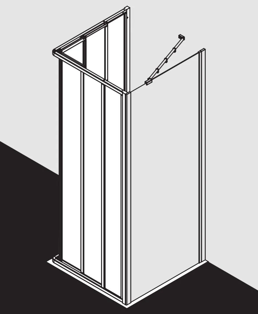 Kermi Duschdesign IBIZA 2000 Eckeinstieg 3-teilig (Gleittüren) - Halbteil Kermi Duschdesign IBIZA 2000 Eckeinstieg 3-teilig (Gleittüren) - Halbteil