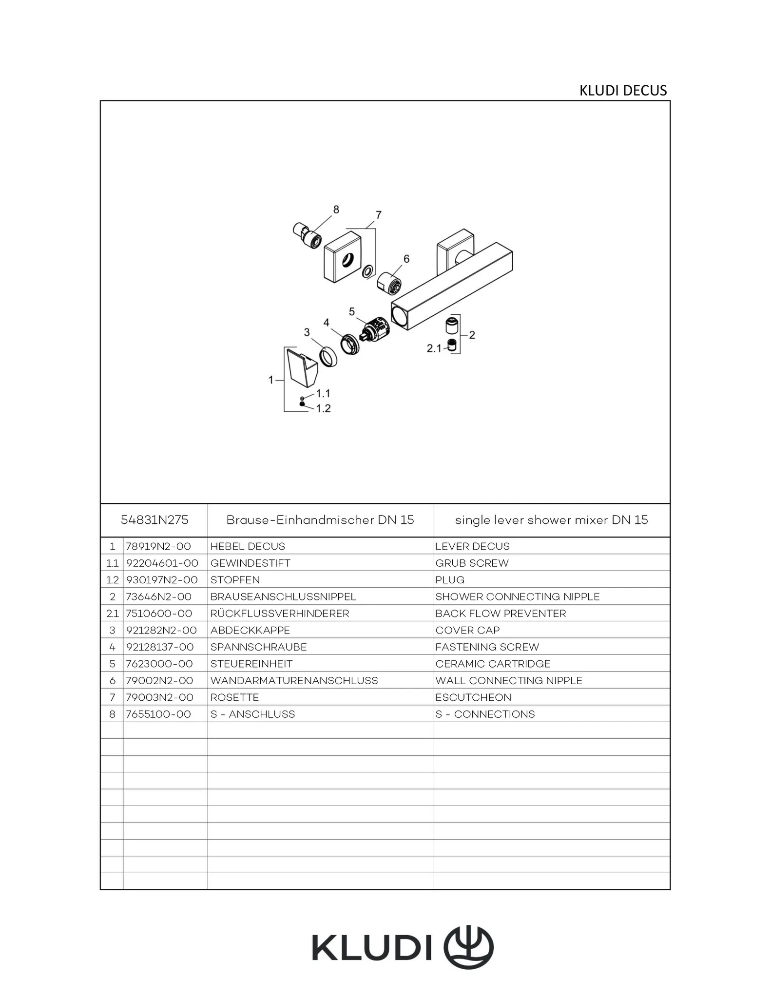 -DECUS Brause-Einhandmischer eigensicher chrom -DECUS Brause-Einhandmischer eigensicher chrom