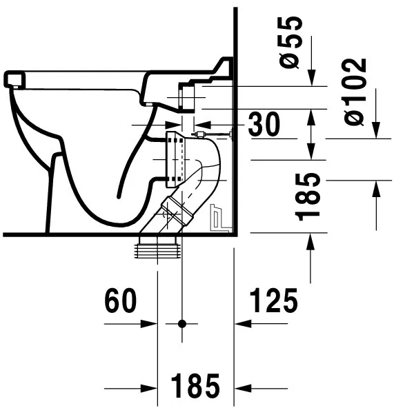 Stand-Tiefspül-WC „Starck 3“ 36 × 43 × 56 cm Stand-Tiefspül-WC „Starck 3“ 36 × 43 × 56 cm