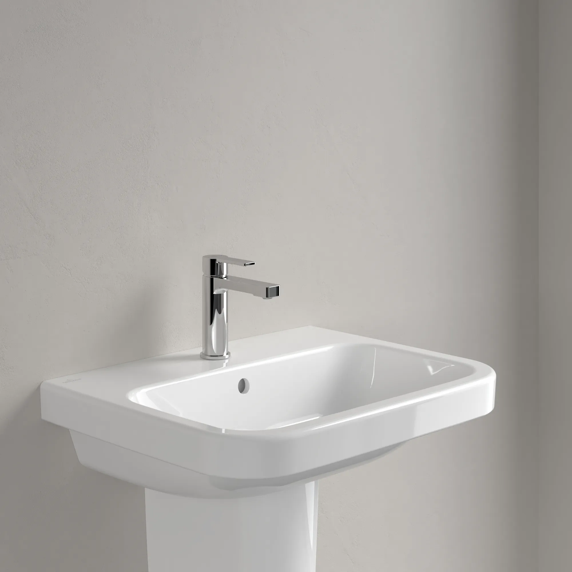 Villeroy & Boch Waschbecken „Architectura“ 600 × 470 × 180 mm, ohne Hahnlochbohrung, für Becken mittig in Weiß Alpin Villeroy & Boch Waschbecken „Architectura“ 600 × 470 × 180 mm, ohne Hahnlochbohrung, für Becken mittig in Weiß Alpin
