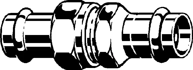 „Prestabo“ Verschraubung mit 2 Muffen 18 mm „Prestabo“ Verschraubung mit 2 Muffen 18 mm