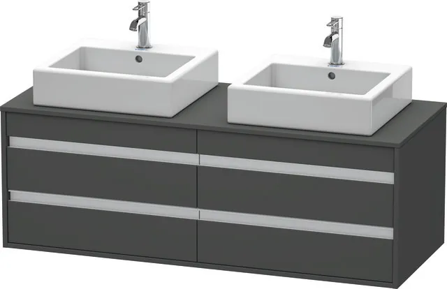 Duravit Waschtischunterschrank wandhängend „Ketho“ 140 × 49,6 × 55 cm Graphit Matt