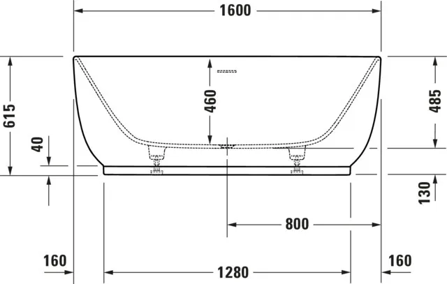 Duravit Badewanne „Luv“ freistehend oval 160 × 75 cm