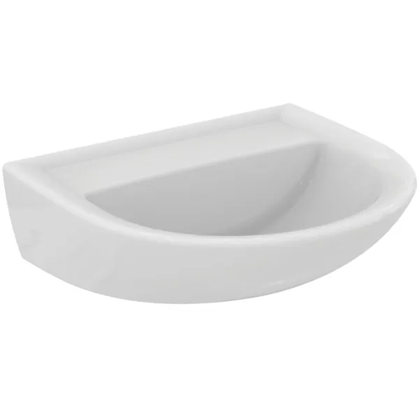 Waschbecken „Eurovit“ 55 × 46 × 16 cm, Hahnlochposition mittig in Weiß