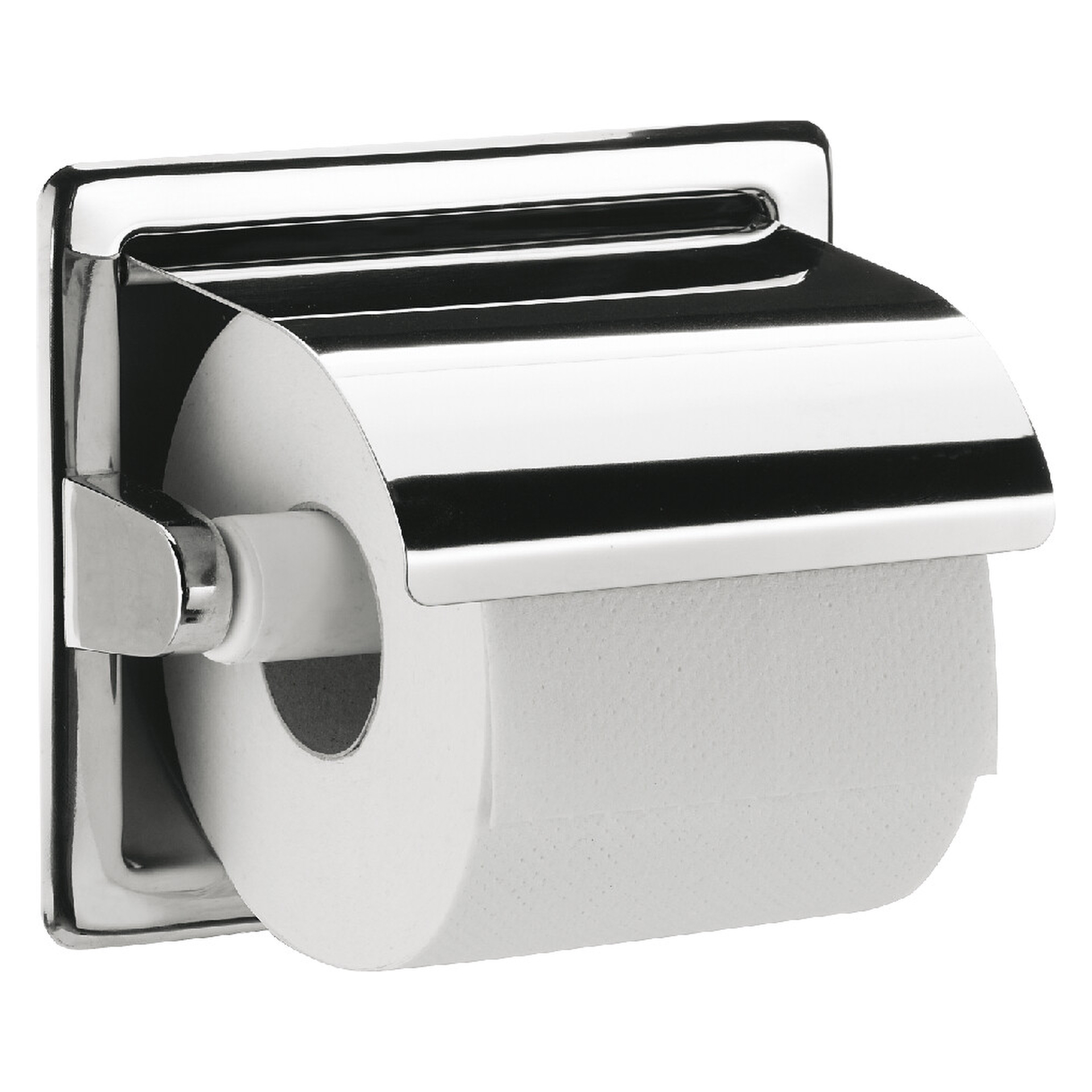 emco Toilettenpapierhalter mit Deckel „system 2“ 8,2 × 16 cm in chrom