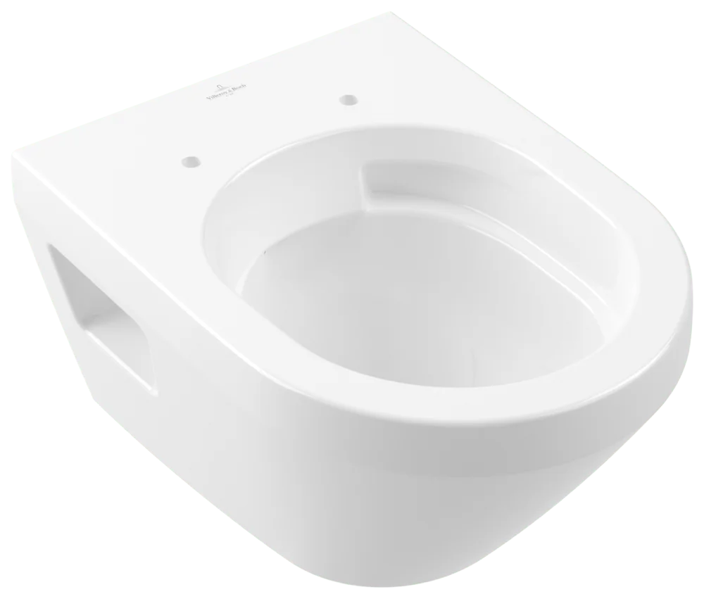 Villeroy & Boch Architectura Tiefspül-WC spülrandlos, Rund, Weiß Alpin CeramicPlus, 350x480 mm, Höhe 355 mm, wandhängend