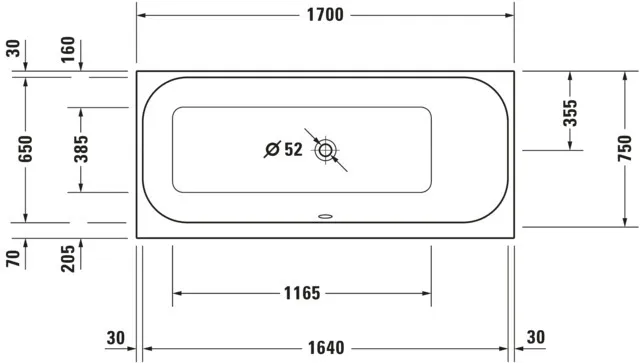 Duravit Whirlwanne „Happy D.2“ rechteck 1700 × 750 mm mit Combi-System P, in Weiß Duravit Whirlwanne „Happy D.2“ rechteck 1700 × 750 mm mit Combi-System P, in Weiß