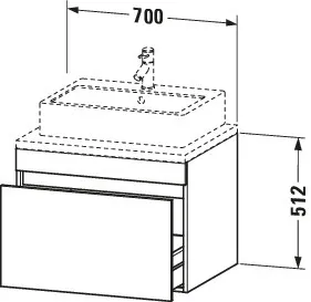 Duravit Waschtischunterschrank wandhängend „DuraStyle“ 70 × 51,2 × 54,8 cm