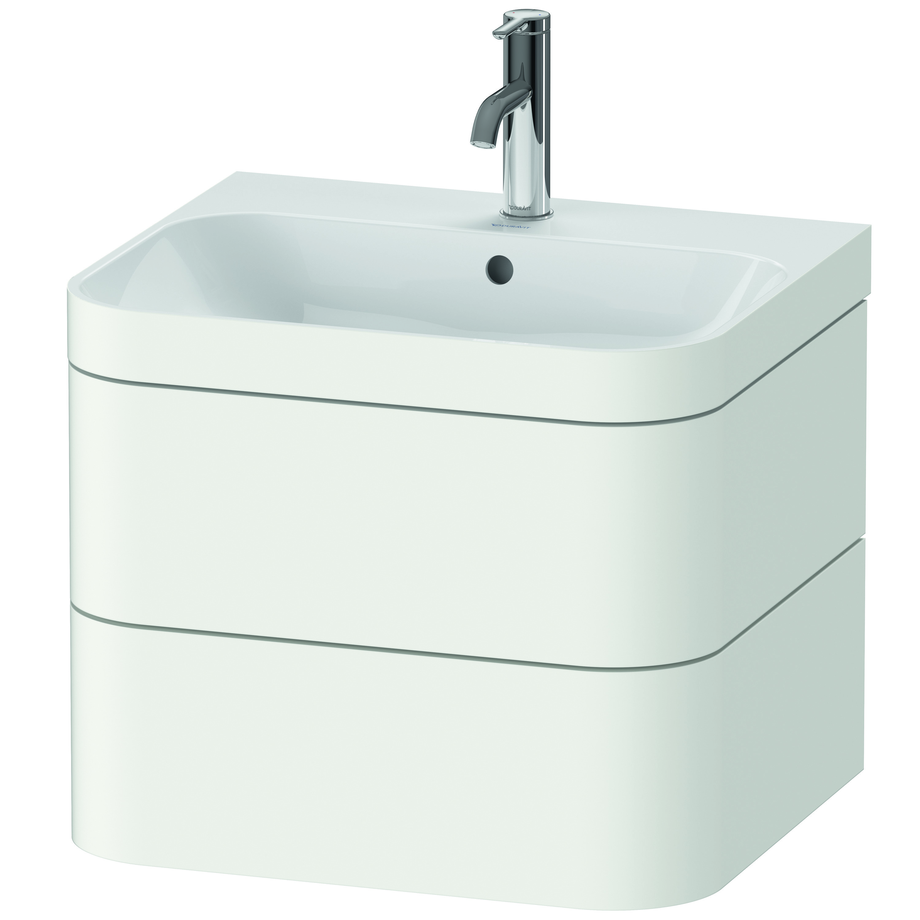 Duravit Waschtischunterschrank c-shaped Set wandhängend „Happy D.2 Plus“ 57,5 × 48 × 49 cm in Weiß Seidenmatt