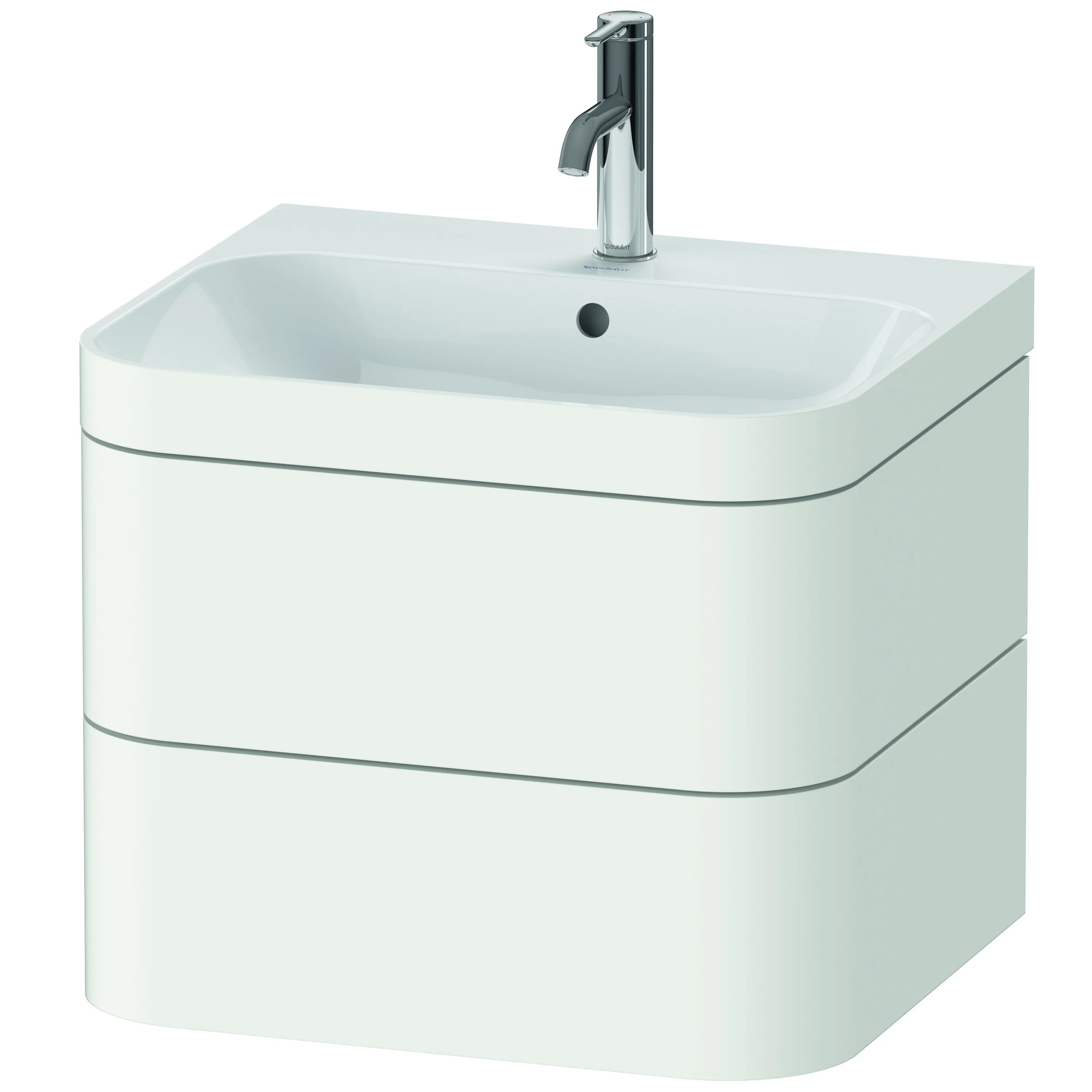 Duravit Waschtischunterschrank c-shaped Set wandhängend „Happy D.2 Plus“ 57,5 × 48 × 49 cm Weiß Seidenmatt Duravit Waschtischunterschrank c-shaped Set wandhängend „Happy D.2 Plus“ 57,5 × 48 × 49 cm Weiß Seidenmatt