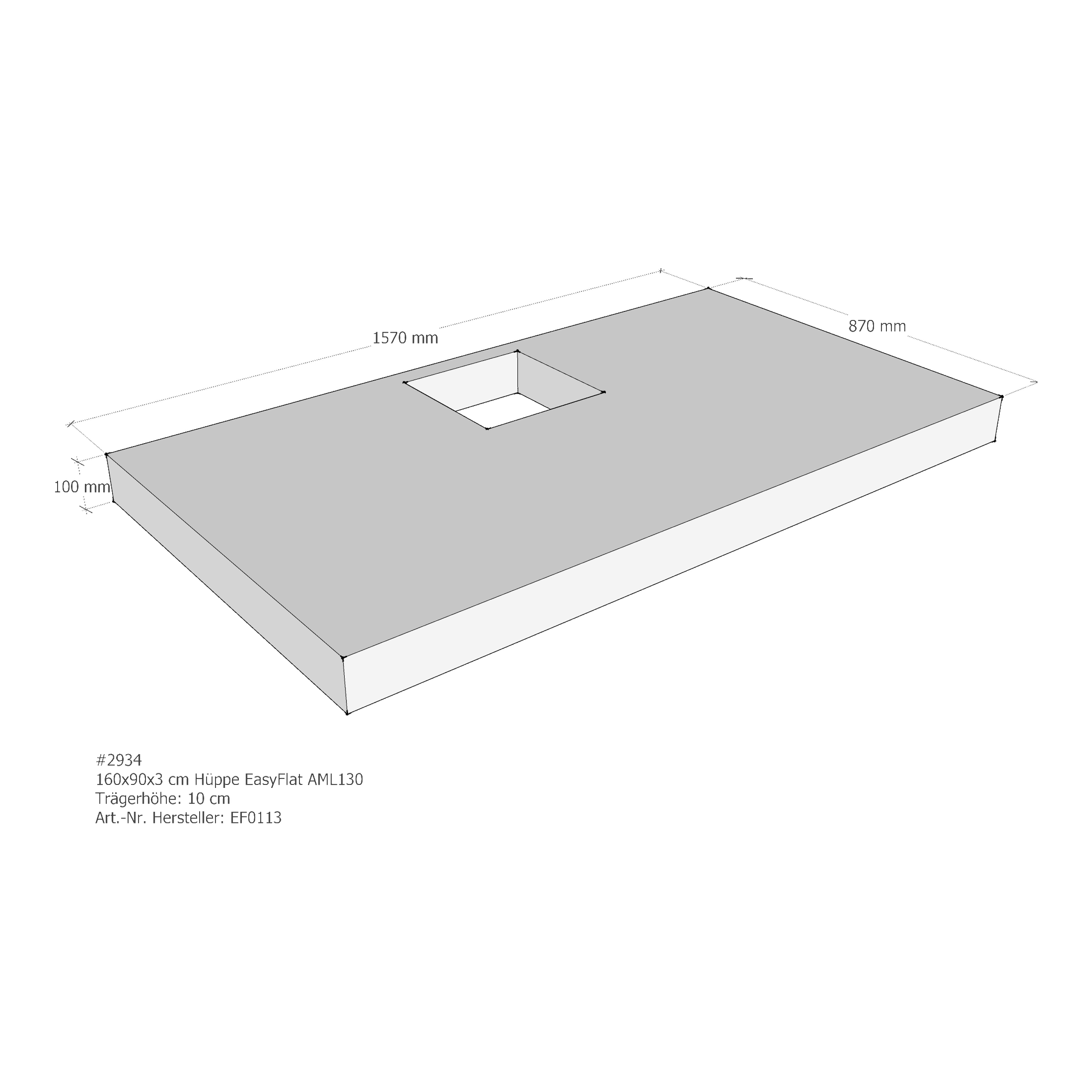 Duschwannenträger für Hüppe EasyFlat 160 × 90 × 3 cm