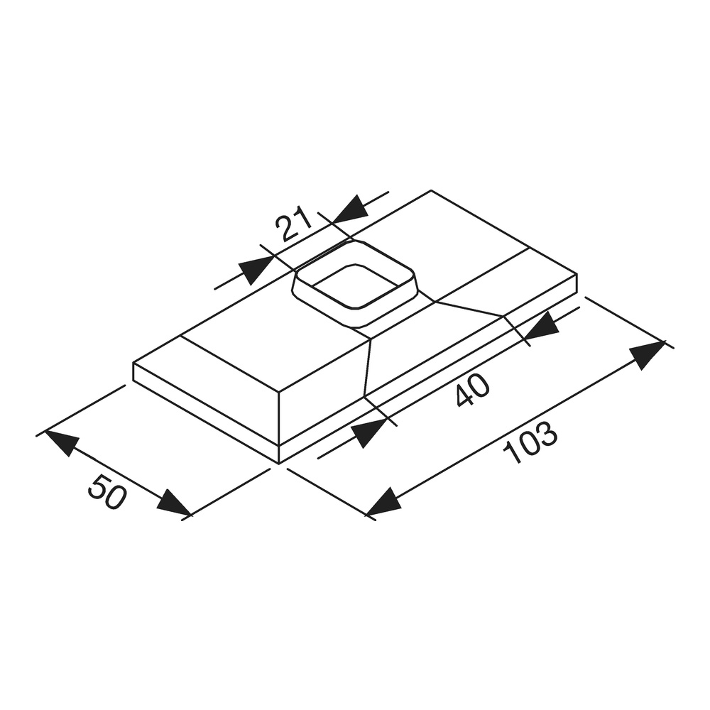 Zubehör Kunststoffkappe 50x103mm Kunststoff, weiß