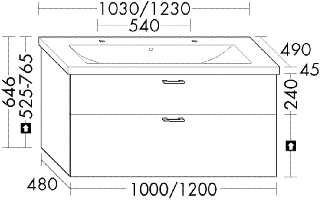 burgbad Badmöbelset „Sys30“ 103 × 64,6 × 49 cm Stangengriff, Aluminium geglänzt (200 / 500 / 800 mm), in Bambus Natur burgbad Badmöbelset „Sys30“ 103 × 64,6 × 49 cm Stangengriff, Aluminium geglänzt (200 / 500 / 800 mm), in Bambus Natur