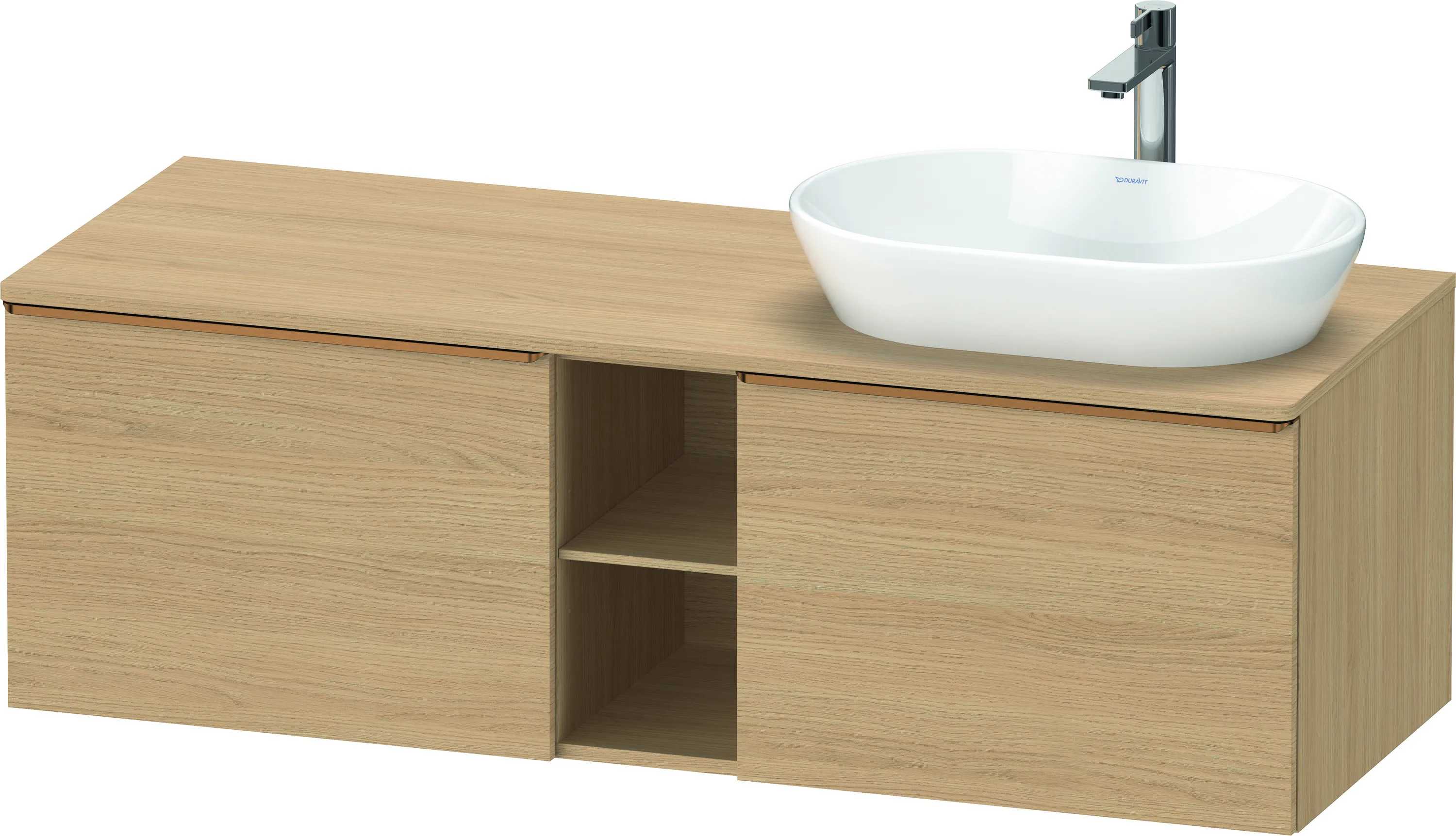 Duravit Waschtischunterschrank wandhängend „D-Neo“ 140 × 45,9 × 55 cm Eiche Natur Duravit Waschtischunterschrank wandhängend „D-Neo“ 140 × 45,9 × 55 cm Eiche Natur