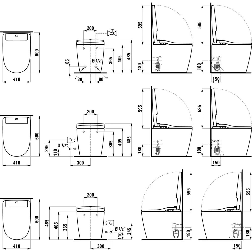 Laufen Dusch-WC ALVIA, wandhängend, Tiefspüler, LCC Weiß Laufen Dusch-WC ALVIA, wandhängend, Tiefspüler, LCC Weiß