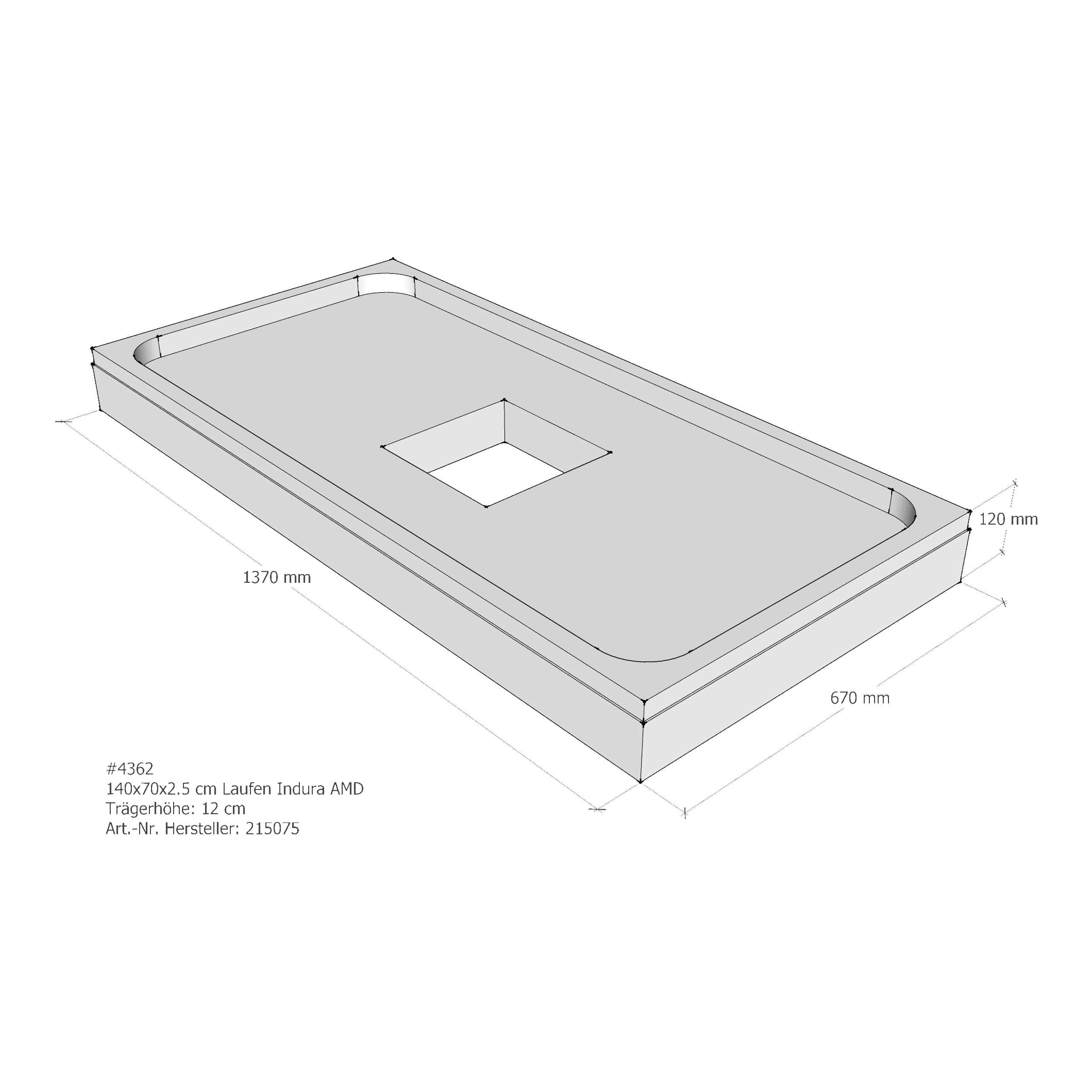 Duschwannenträger für Laufen Indura 140 × 70 × 2,5 cm Duschwannenträger für Laufen Indura 140 × 70 × 2,5 cm