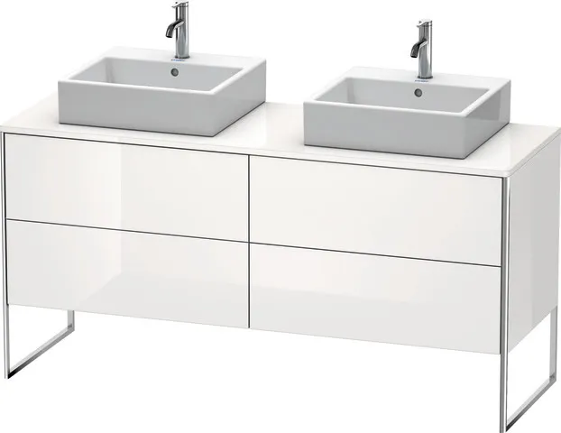 Duravit Waschtischunterschrank bodenstehend „XSquare“ 160 × 77,8 × 54,8 cm Weiß Hochglanz