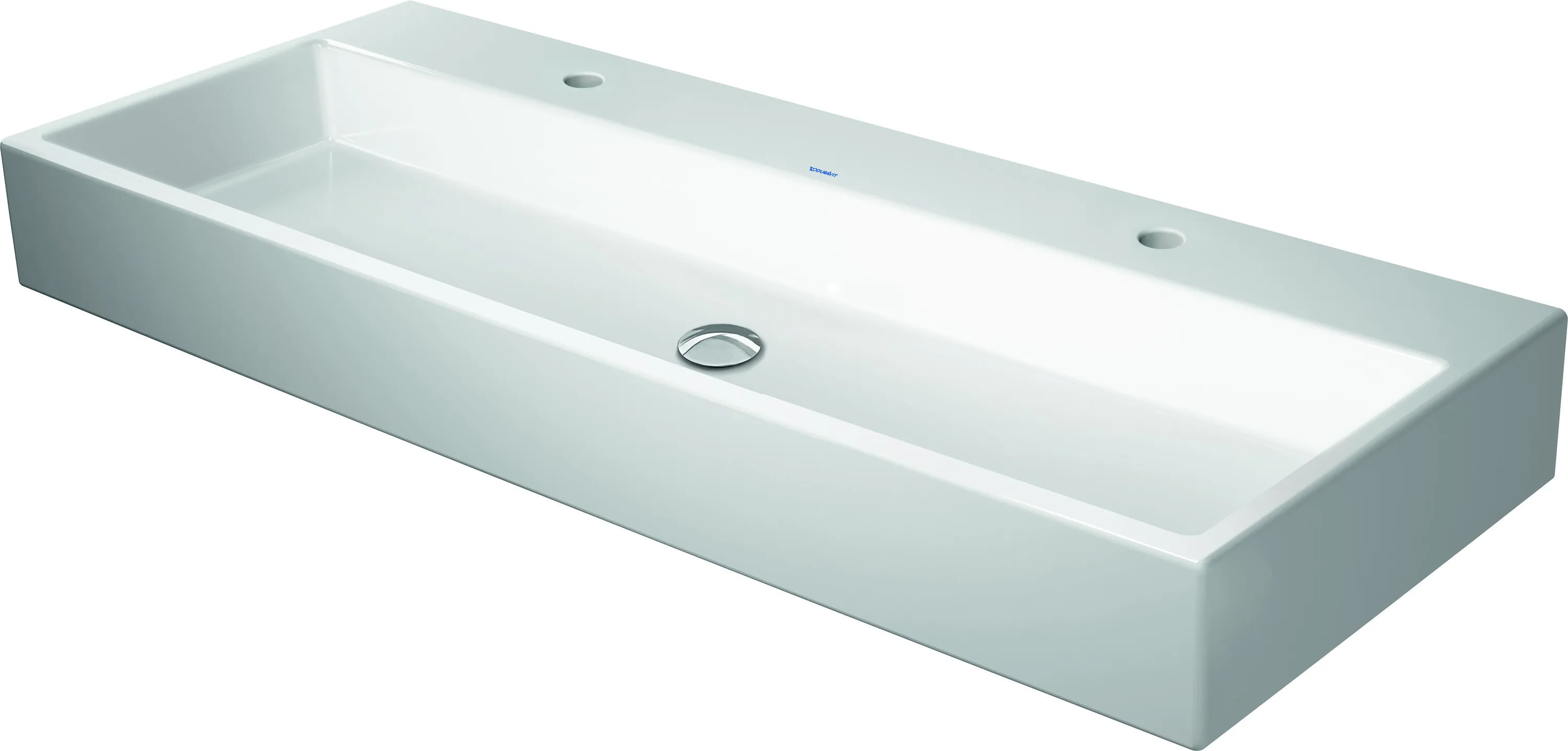 Duravit Waschtisch Vero Air, weiß Hochglanz, 1200 mm, 1 Becken, 2 Waschplätze, Hahnlochbank, geschliffene Unterseite