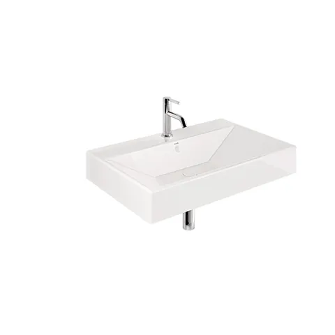 RESA Waschtisch 81 x 50 H12 cm Ein Hahnloch Mattschwarz