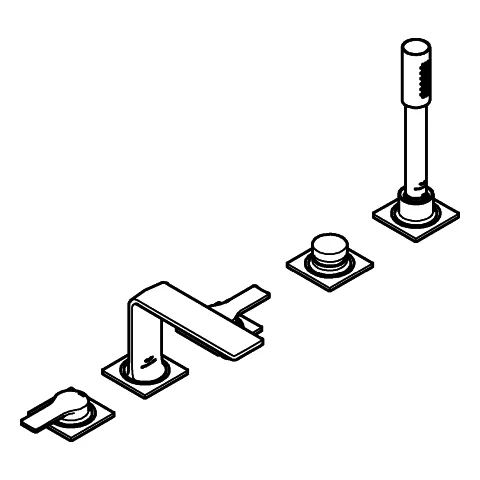 Grohe Allure 5-Loch-Wannenkombination, Hebelgriffe, satin steel Grohe Allure 5-Loch-Wannenkombination, Hebelgriffe, satin steel