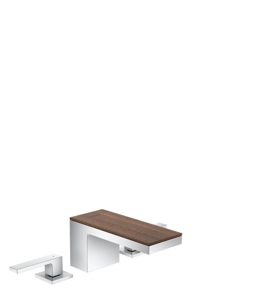 Hansgrohe AXOR MyEdition 3-Loch Waschtischarmatur Chrom, Ausladung 151 mm, Auslaufhöhe 70 mm, Hebelgriff, PowderRain Strahlart, max. Durchfluss 5 l/min, DN15 Anschluss