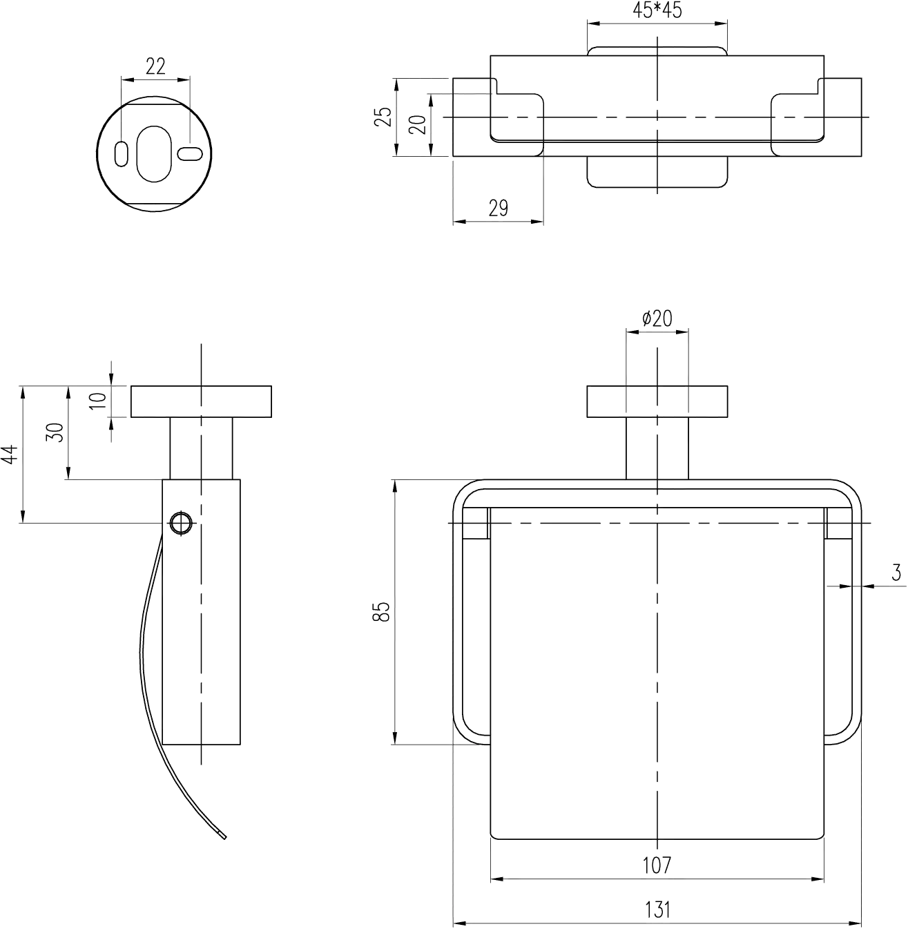 Villeroy & Boch Toilettenpapierhalter „Elements-Striking“ 13,1 × 8,5 × 4,5 cm in chrom, Befestigung verdeckt Villeroy & Boch Toilettenpapierhalter „Elements-Striking“ 13,1 × 8,5 × 4,5 cm in chrom, Befestigung verdeckt