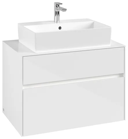 Villeroy & Boch Waschtischunterschrank „Collaro“ 800 × 548 × 500 mm Glossy White, mit Beleuchtung, für Becken mittig Villeroy & Boch Waschtischunterschrank „Collaro“ 800 × 548 × 500 mm Glossy White, mit Beleuchtung, für Becken mittig