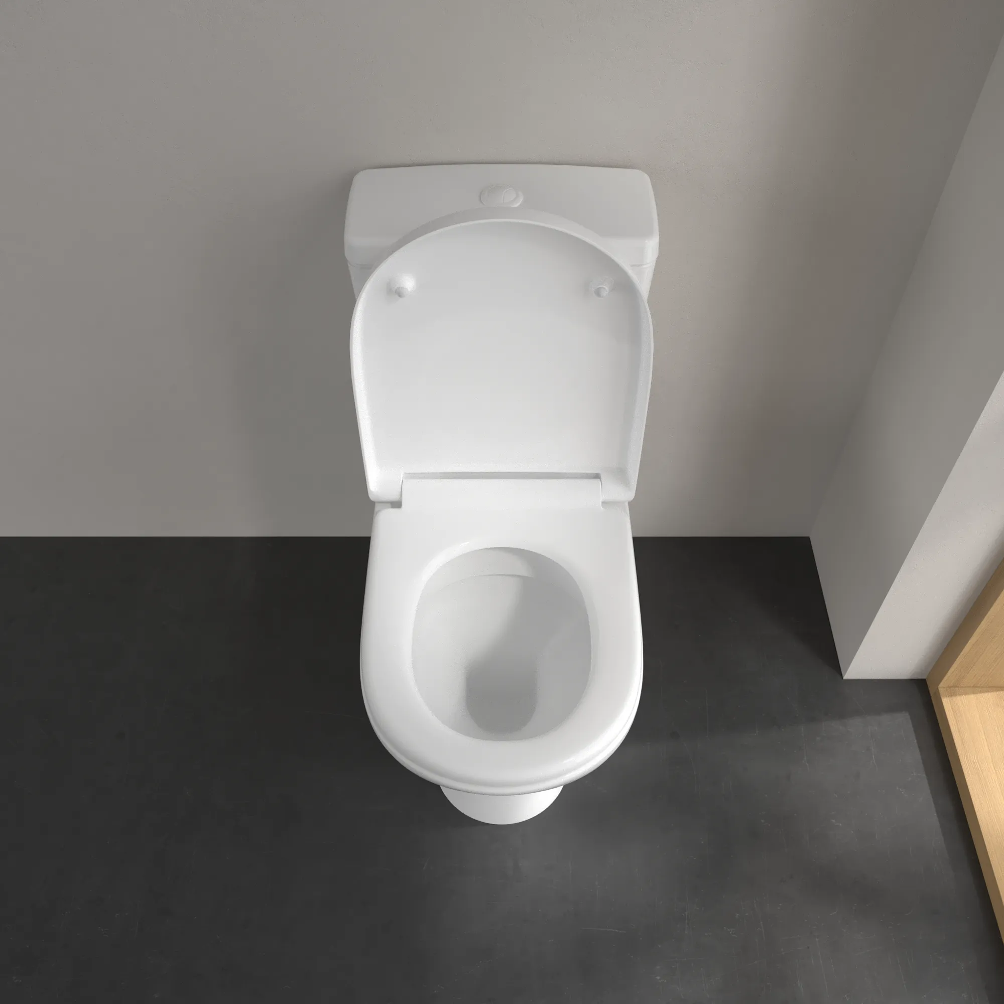 Tiefspül-WC für Kombination O.novo 566110, 360 x 650 x 400 mm, Oval, bodenstehend, Abgang waagerecht, Weiß Alpin