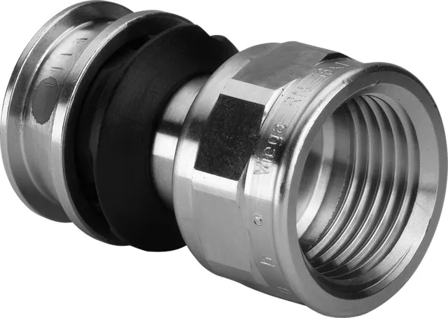 Viega „Raxofix“ Übergangsstück mit 1 Muffe und Innengewinde 40 mm × 1 1/2″ Viega „Raxofix“ Übergangsstück mit 1 Muffe und Innengewinde 40 mm × 1 1/2″