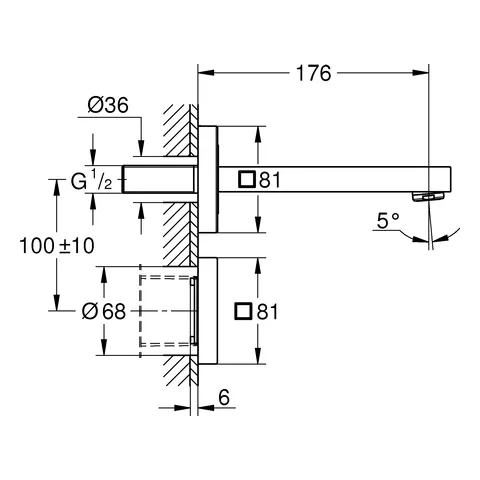 Grohe Eurocube E Infrarot-Elektronik für Waschtisch-Wandarmatur, ohne Mischung Grohe Eurocube E Infrarot-Elektronik für Waschtisch-Wandarmatur, ohne Mischung
