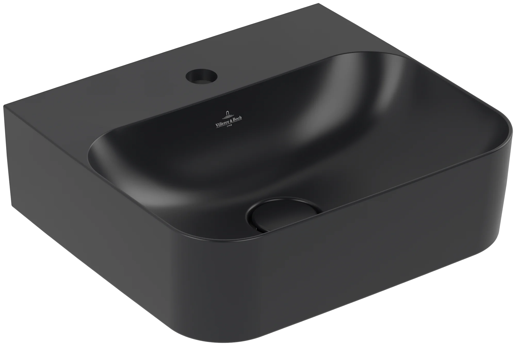 Villeroy & Boch Handwaschbecken Finion 430x390mm Rechteck Pure Black CeramicPlus