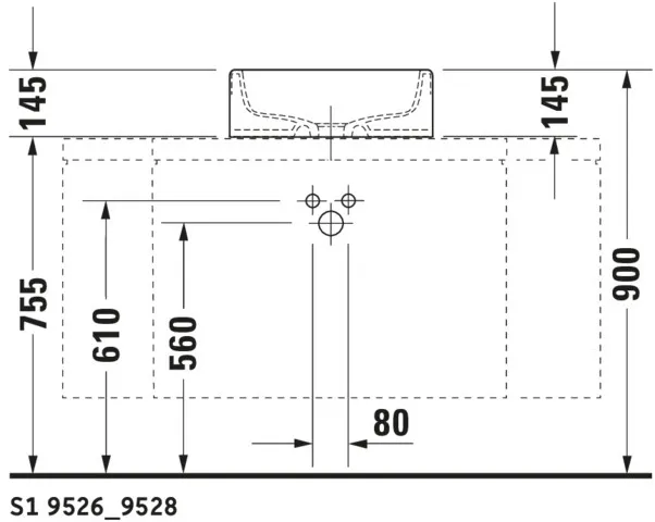 Aufsatzwaschtisch „Starck 1“, ohne Überlauf