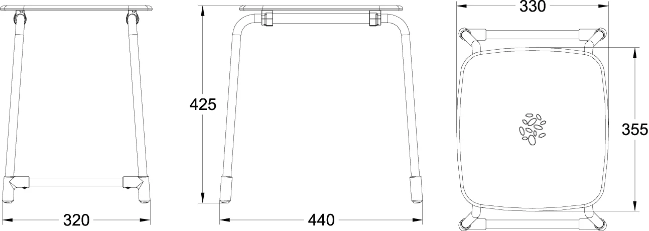 Villeroy & Boch ViCareUNIVERSAL 921704 Badhocker, Aluminium, 440 x 425 x 330 mm