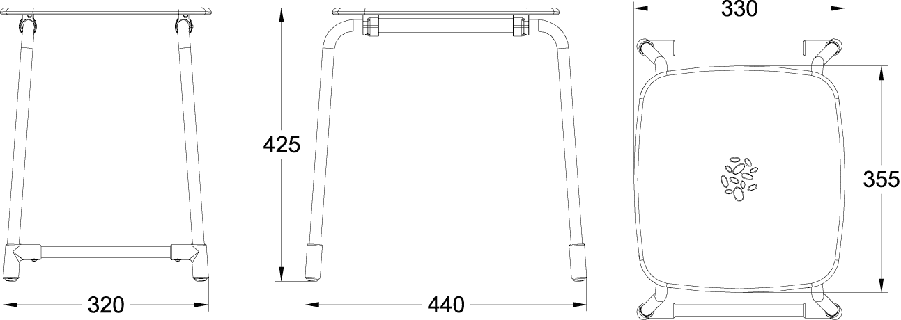 Villeroy & Boch ViCareUNIVERSAL 921704 Badhocker, Aluminium, 440 x 425 x 330 mm