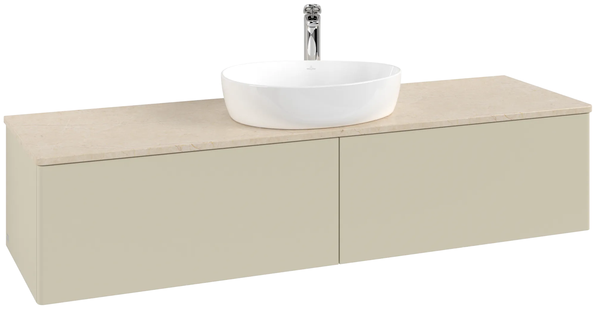 Villeroy & Boch Antao Waschbeckenunterschrank L36_5, 1600x360x500 mm, Silk Grey Matt Lacquer / Botticino