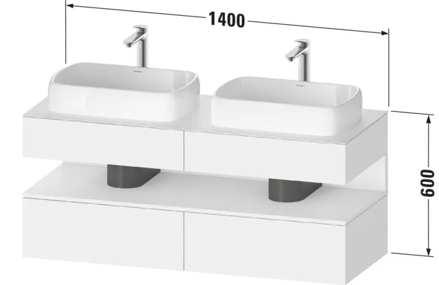 Duravit Waschtischunterschrank wandhängend „Qatego“ 140 × 60 × 55 cm