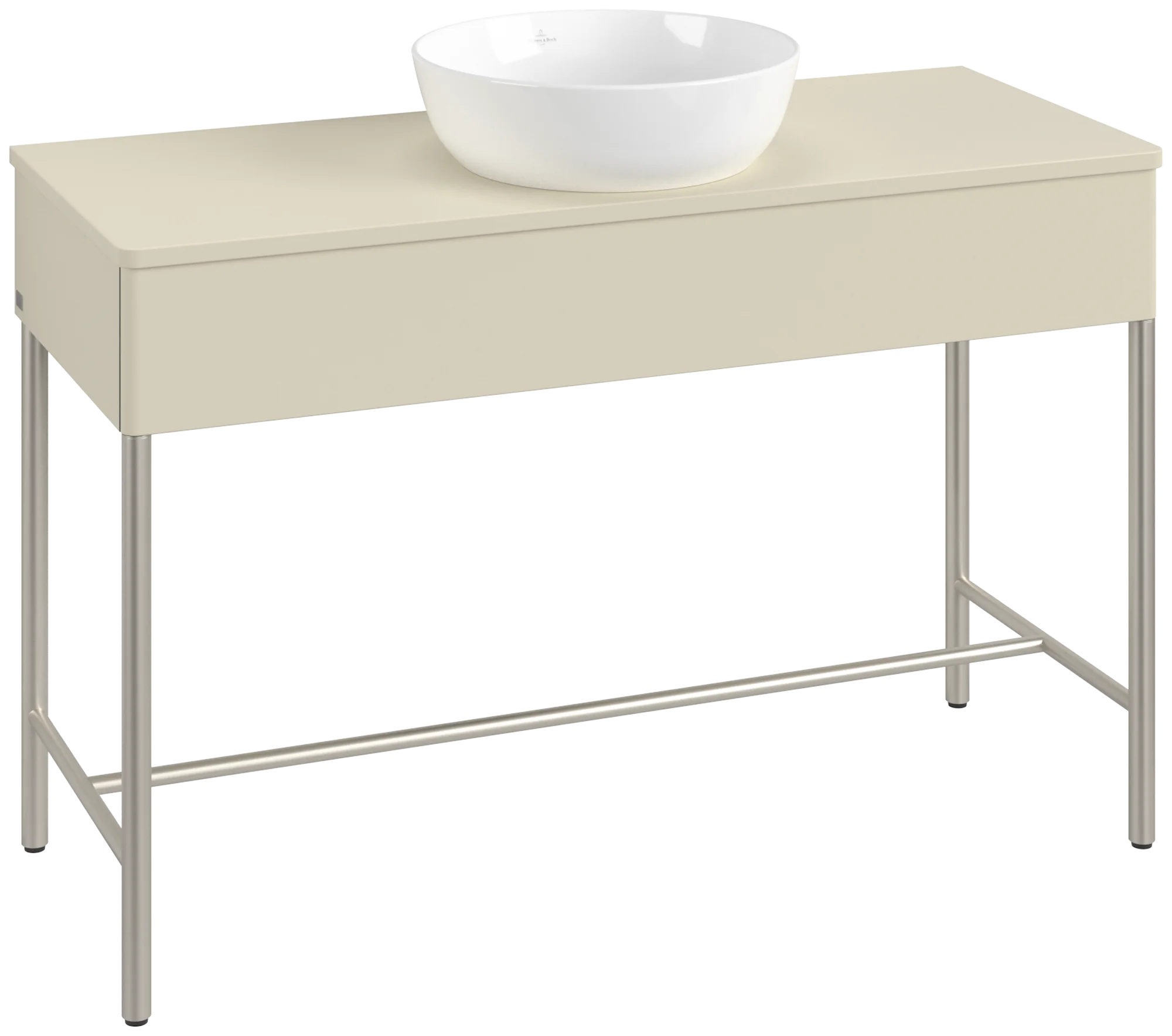 Villeroy & Boch Waschbeckenunterschrank Artis L62010, Silk Grey Matt Lacquer, 1.200 x 782 x 500 mm, mit Metallgestell und Beleuchtung