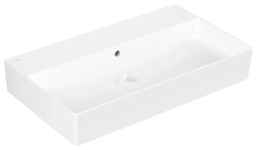 Villeroy & Boch Memento 2.0 Waschbecken, TitanCeram, 800 x 470 mm, Rechteck mit Überlauf, Weiß Alpin