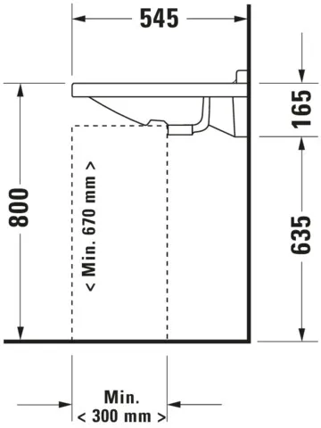 Wandwaschtisch „Starck 3“, mit Überlauf, Hahnlochposition mittig Wandwaschtisch „Starck 3“, mit Überlauf, Hahnlochposition mittig