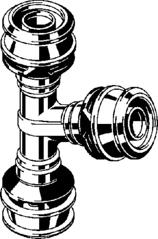 Viega „Raxofix“ T-Stück mit 3 Muffen 32 × 16 × 25 mm