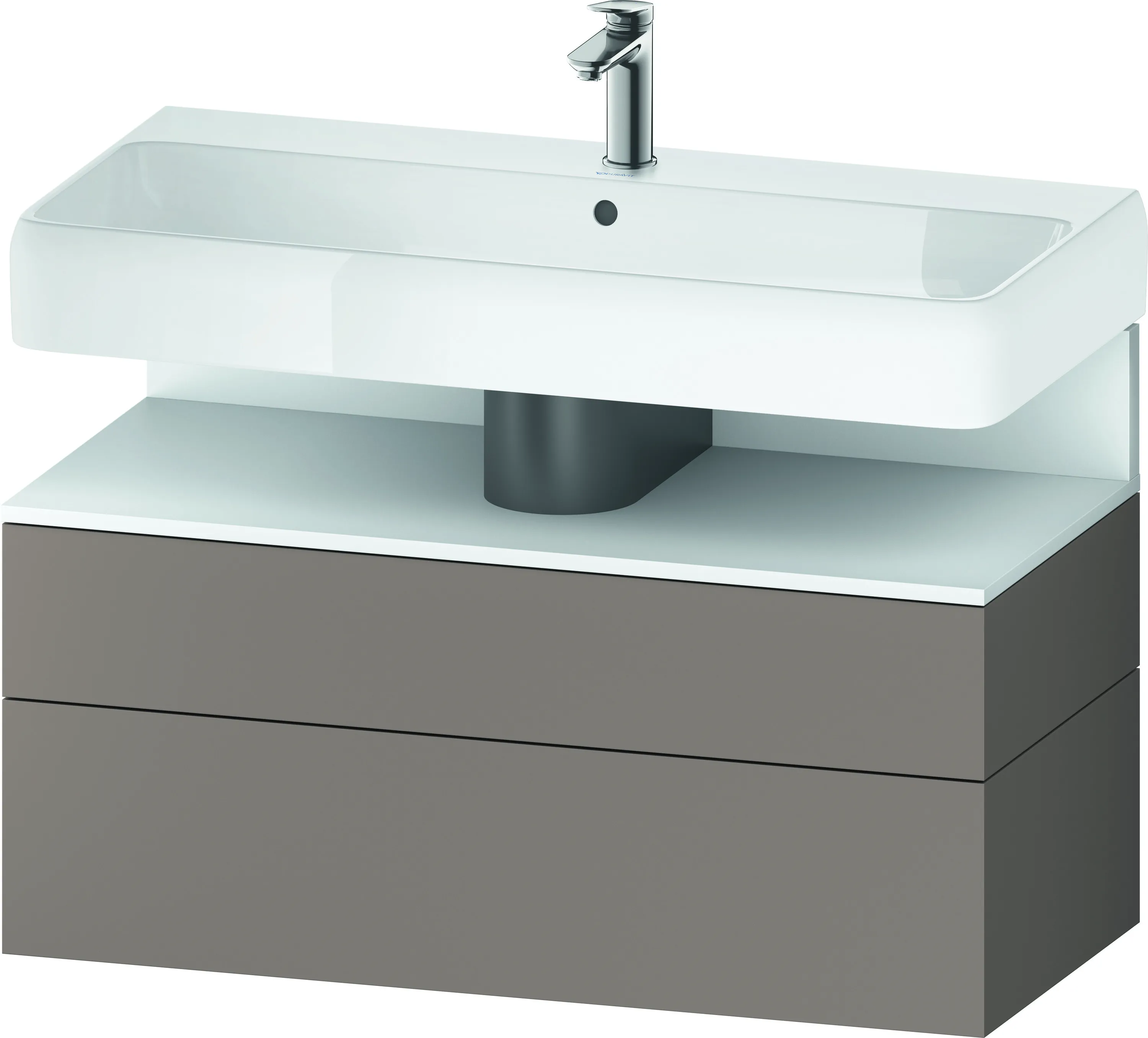 Duravit Waschtischunterschrank wandhängend „Qatego“ 99 × 59 × 47 cm in, mit Beleuchtung