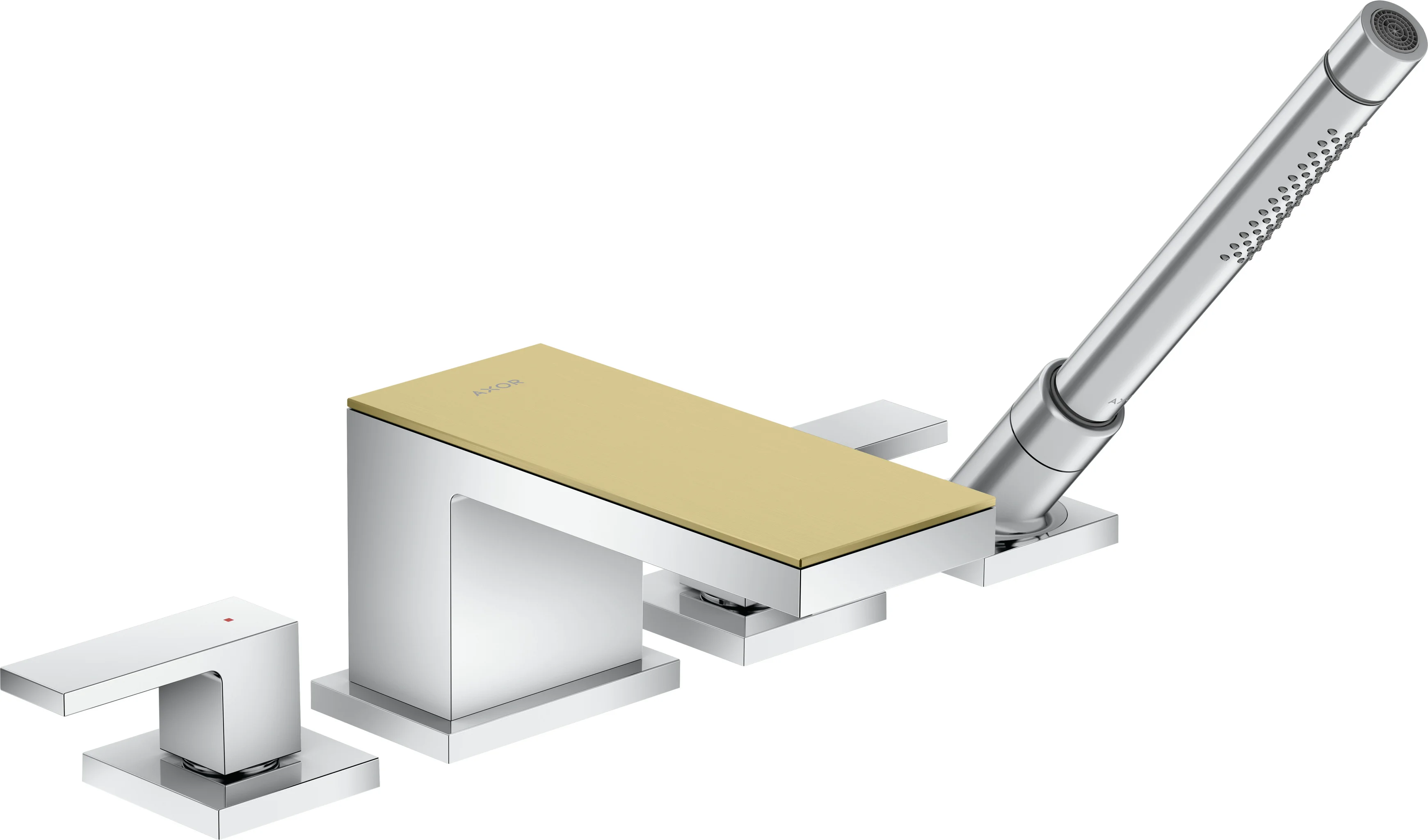 Hansgrohe AXOR MyEdition 4-Loch Wannenrandarmatur Chrom, Ausladung 151 mm, max. Durchfluss 22 l/min, Wannenrandmontage Hansgrohe AXOR MyEdition 4-Loch Wannenrandarmatur Chrom, Ausladung 151 mm, max. Durchfluss 22 l/min, Wannenrandmontage