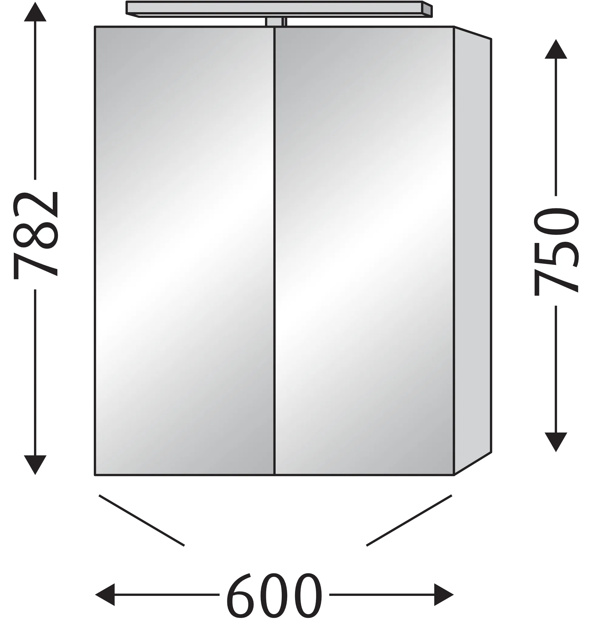 Sanipa Spiegelschrank „Milla“ 60 × 75 × 14,9 cm in Macchiato-Matt