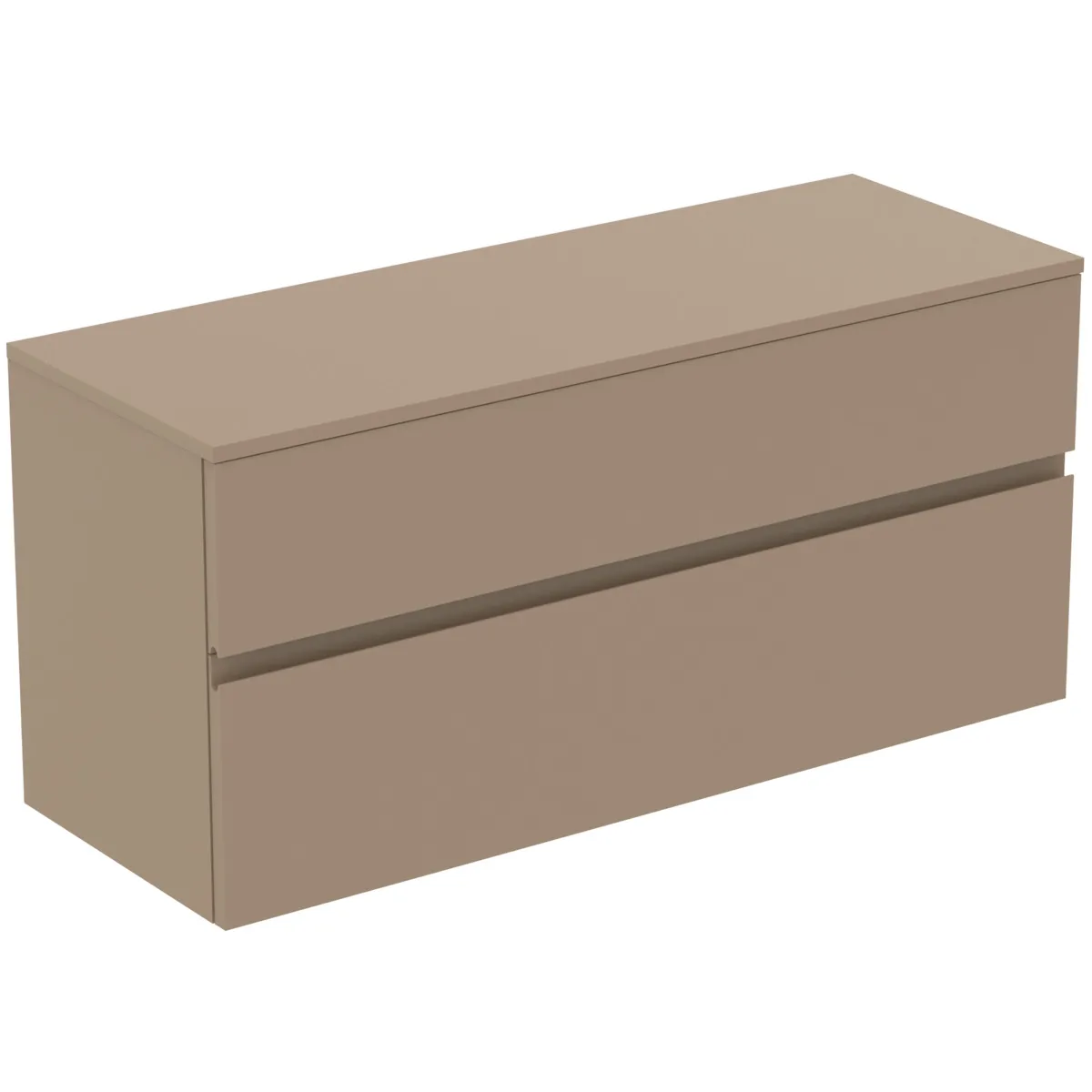 Ideal Standard Waschtischunterschrank Finesse ohne Ausschnitt, 1202x440x558mm, 2 Auszüge, Greige matt Ideal Standard Waschtischunterschrank Finesse ohne Ausschnitt, 1202x440x558mm, 2 Auszüge, Greige matt