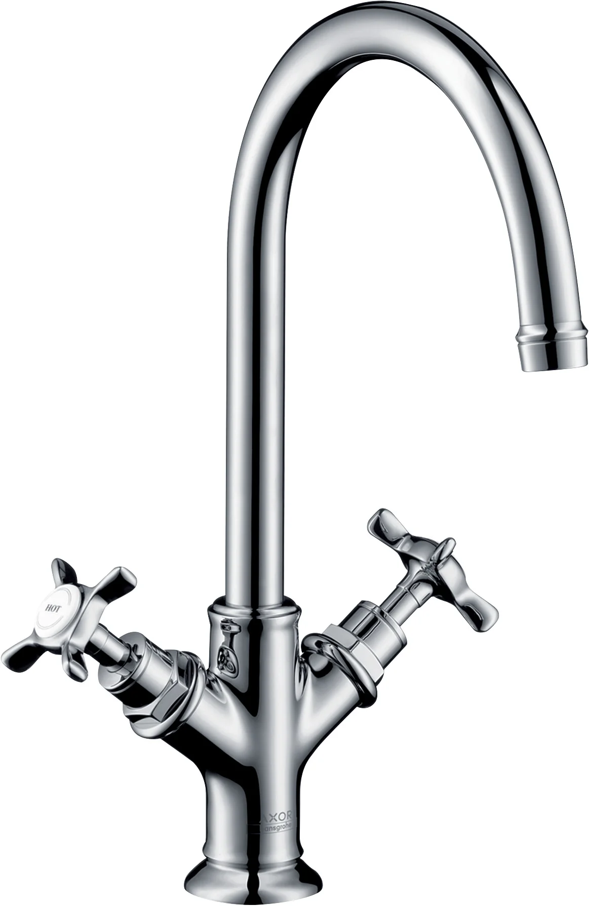 Hansgrohe AXOR Montreux 2-Griff Waschtischarmatur Chrom, ComfortZone 210, Ausladung 175 mm, Auslaufhöhe 211 mm, Kreuzgriff, Laminarstrahl, max. Durchfluss 5 l/min