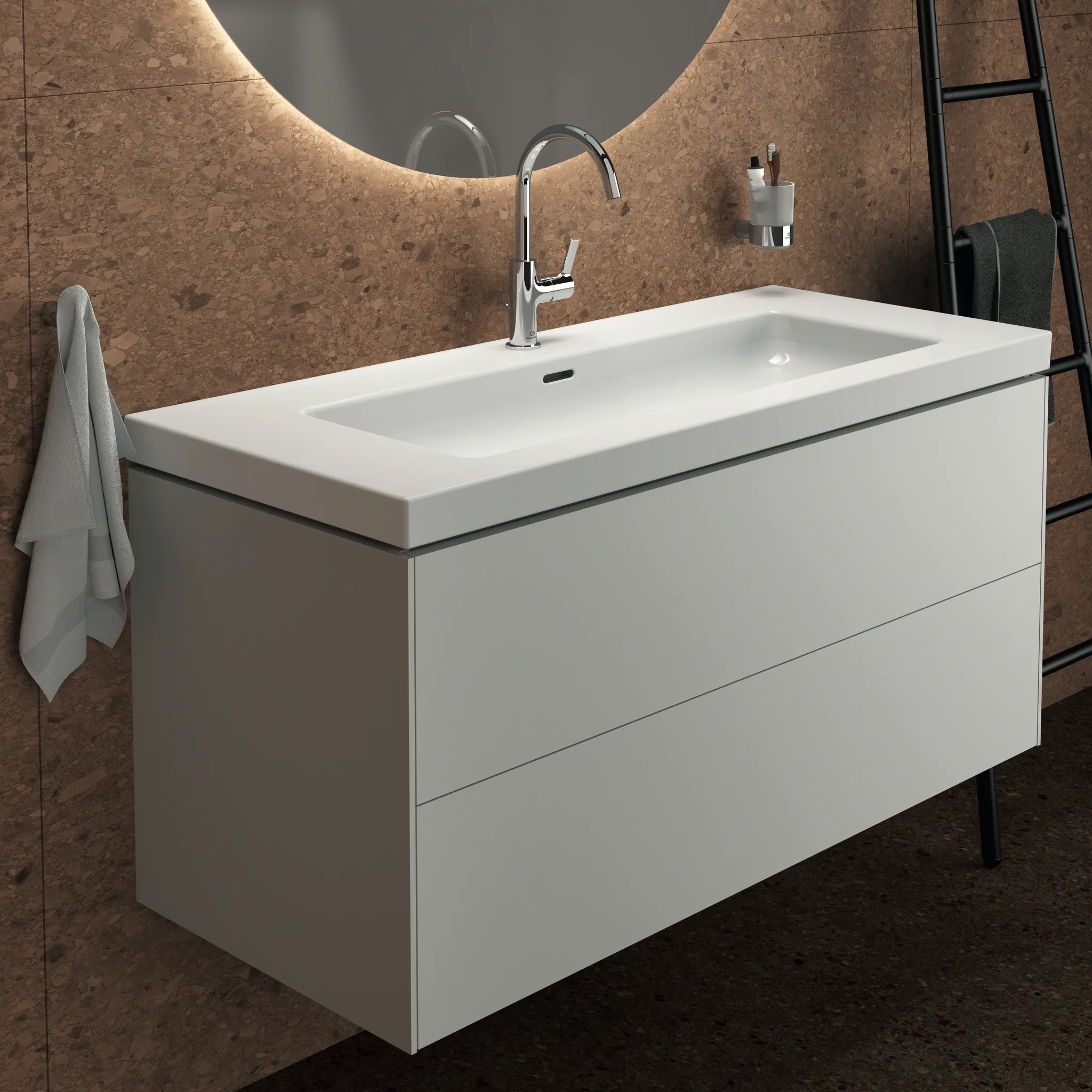 Ideal Standard Möbelwaschtischunterschrank Conca 2 Auszüge 1200x505x550mm Weiß Ideal Standard Möbelwaschtischunterschrank Conca 2 Auszüge 1200x505x550mm Weiß