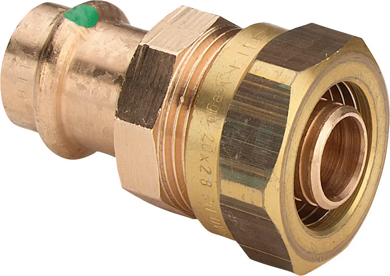 „Sanpress“ Übergangsstück mit Klemmverschraubung 15 × 16 mm „Sanpress“ Übergangsstück mit Klemmverschraubung 15 × 16 mm