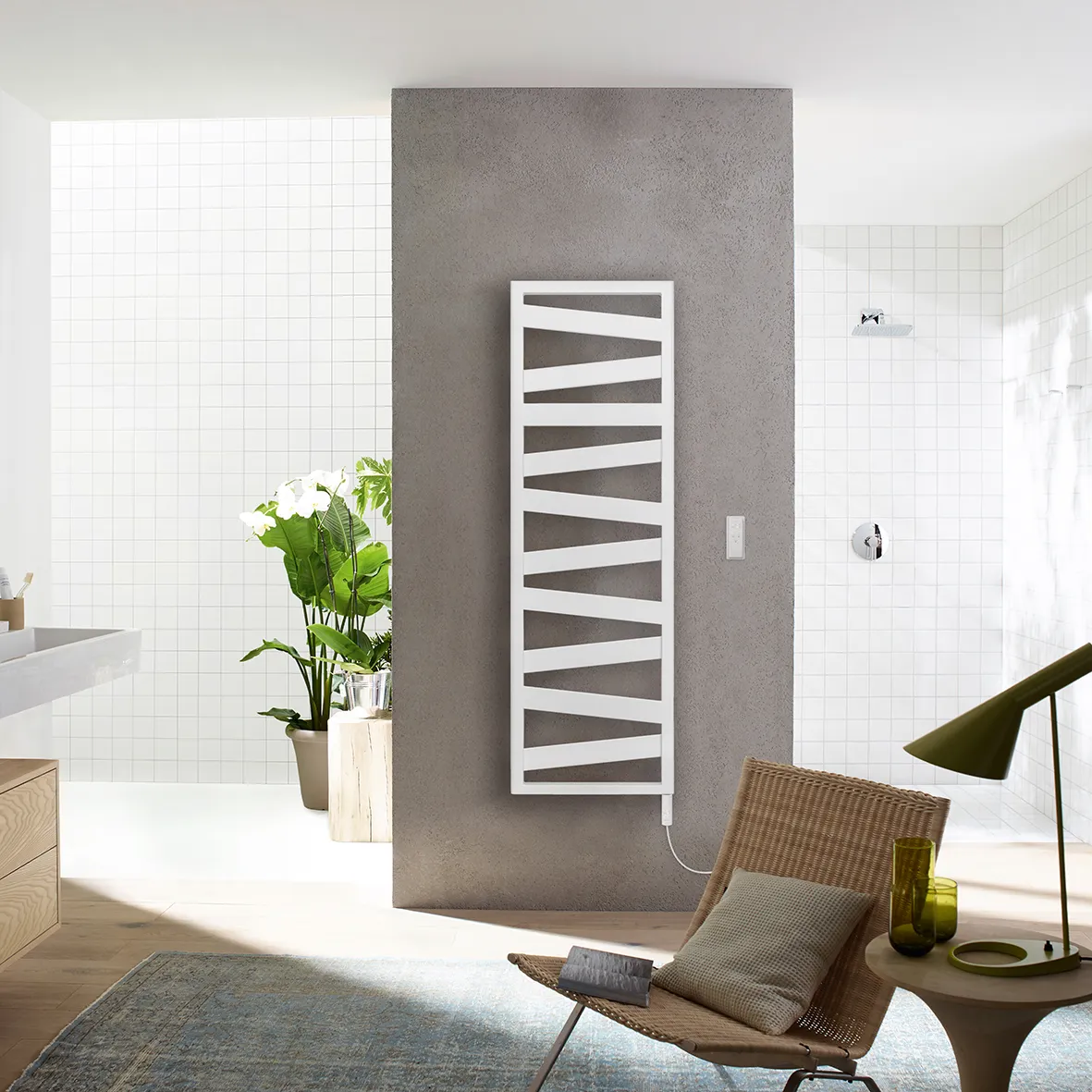Zehnder Design-Elektroheizkörper „Ribbon“ mit Heizstab IHC 50 × 156,7 cm in Champagne Zehnder Design-Elektroheizkörper „Ribbon“ mit Heizstab IHC 50 × 156,7 cm in Champagne